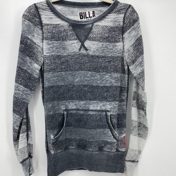 Billabong long sleeved striped burnout  top M - Picture 1 of 7